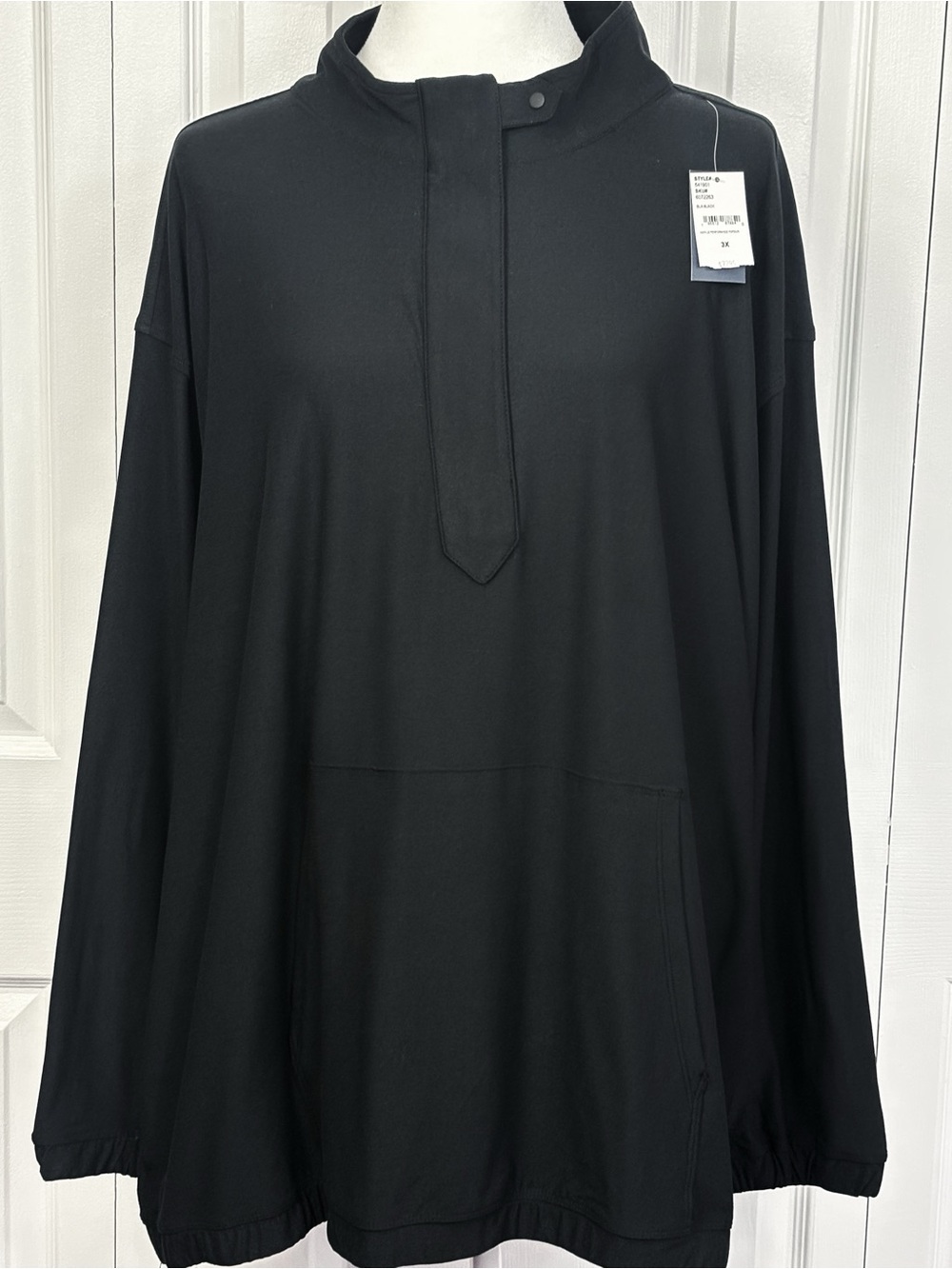 NWT Lands' End Black Soft Active UPF 50+ Long Sleeve Performance Popover 3X